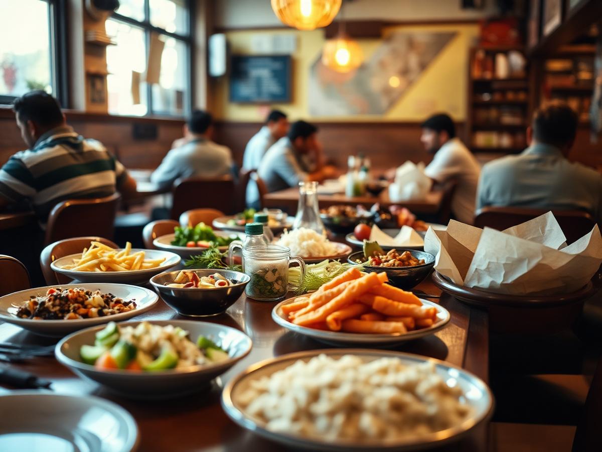 Table of food at a local Waukegan restaurant